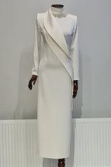 Beyaz Şehnaz Elbise