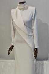 Beyaz Şehnaz Elbise