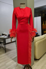 Eteği Tüylü Elbise